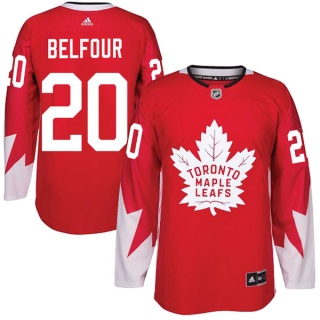 Men's Ed Belfour Toronto Maple Leafs Adidas Alternate Jersey - Authentic Red