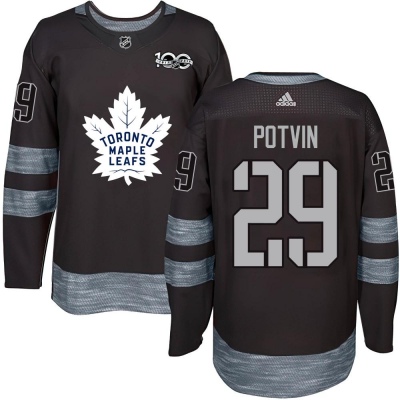 Men's Felix Potvin Toronto Maple Leafs 1917- 100th Anniversary Jersey - Authentic Black