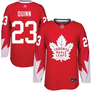 Men's Pat Quinn Toronto Maple Leafs Adidas Alternate Jersey - Authentic Red