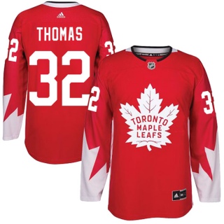 Men's Steve Thomas Toronto Maple Leafs Adidas Alternate Jersey - Authentic Red
