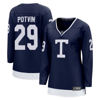 Women's Felix Potvin Toronto Maple Leafs Fanatics Branded 2022 Heritage Classic Jersey - Breakaway Navy