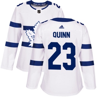 Women's Pat Quinn Toronto Maple Leafs Adidas 2018 Stadium Series Jersey - Authentic White