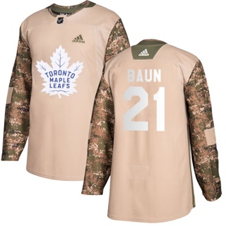 Youth Bobby Baun Toronto Maple Leafs Adidas Veterans Day Practice Jersey - Authentic Camo
