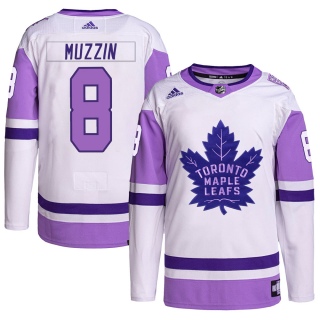 Youth Jake Muzzin Toronto Maple Leafs Adidas Hockey Fights Cancer Primegreen Jersey - Authentic White/Purple