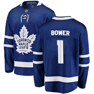Youth Johnny Bower Toronto Maple Leafs Fanatics Branded Home Jersey - Breakaway Blue